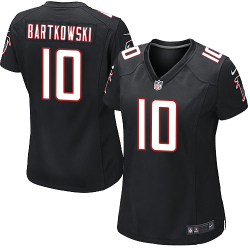Women's Elite Steve Bartkowski Nike Jersey Black Alternate - #10 NFL Atlanta Falcons